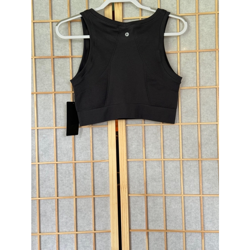 90 DEGREE BY REFLEX NWT women’s charcoal “flex for it” sports bra - Picture 2 of 6